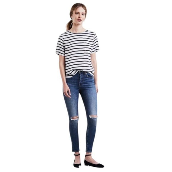 Levi Wedgie Fit Skinny Womens Raw Hem Button Fly Jeans. Blue Size 31. #797 - Picture 1 of 9